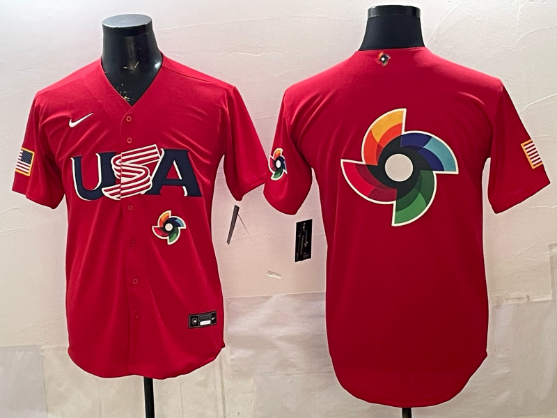 Men 2026 World Cub USA blank red Nike MLB Jersey 007